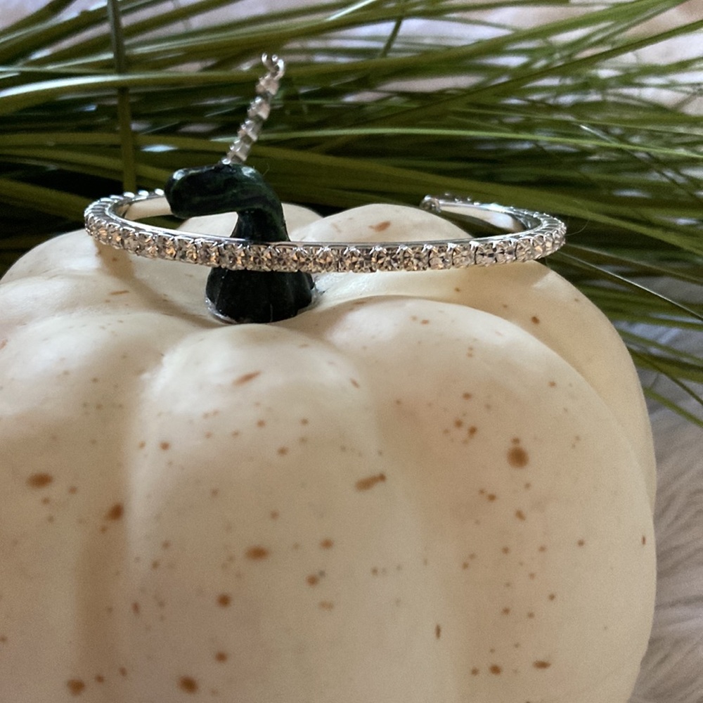 Silver faux diamond tennis bracelet with lobster claw clasp